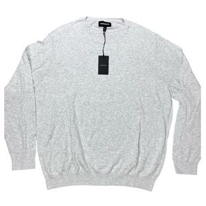 NWT Bonobos Cotton XXL Slim Men's Sliver Gray Light Sweater Pullover Crewneck